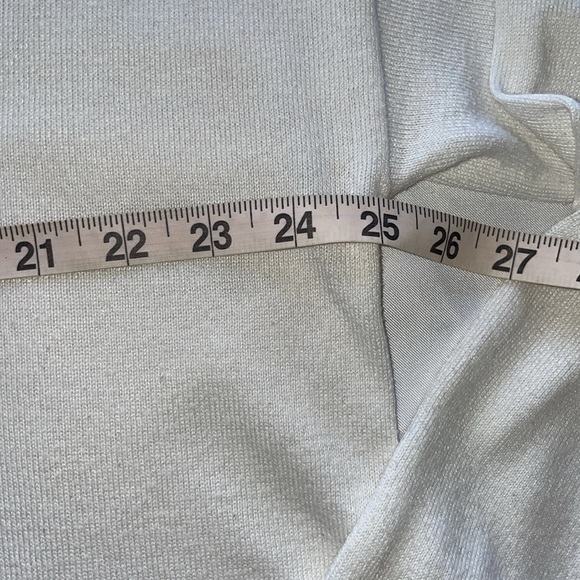 Michael Kors Cream White Cotton Statement Fringe Sweater Shawl Funnel Collar LRG - Picture 9 of 15